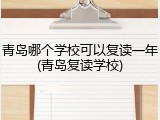 青岛哪个学校可以复读一年(青岛复读学校)