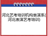 河北艺考培训机构表演系(河北表演艺考培训)