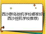 西沙群岛挖机学校哪家好(西沙挖机学校推荐)