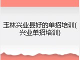 玉林兴业县好的单招培训(兴业单招培训)