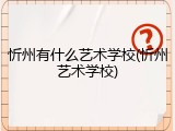 忻州有什么艺术学校(忻州艺术学校)