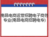 南昌电商运营招聘电子商务专业(南昌电商招聘电专)