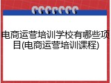 电商运营培训学校有哪些项目(电商运营培训课程)