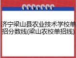济宁梁山县农业技术学校单招分数线(梁山农校单招线)