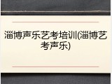 淄博声乐艺考培训(淄博艺考声乐)