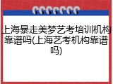 上海暴走美梦艺考培训机构靠谱吗(上海艺考机构靠谱吗)