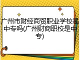 广州市财经商贸职业学校是中专吗(广州财商职校是中专)