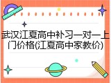 武汉江夏高中补习一对一上门价格(江夏高中家教价)