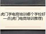 虎门学电商培训哪个学校好一点(虎门电商培训推荐)