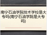 南宁石油学院技术学校是大专吗(南宁石油学院是大专吗)