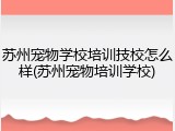 苏州宠物学校培训技校怎么样(苏州宠物培训学校)