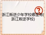 浙江叛逆少年学校哪里有(浙江叛逆学校)