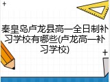 秦皇岛卢龙县高一全日制补习学校有哪些(卢龙高一补习学校)