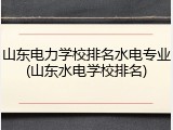 山东电力学校排名水电专业(山东水电学校排名)