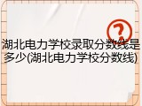湖北电力学校录取分数线是多少(湖北电力学校分数线)