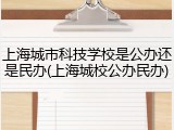 上海城市科技学校是公办还是民办(上海城校公办民办)