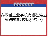 安徽轻工业学校有哪些专业好(安徽轻校优势专业)