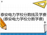 泰安电力学校分数线及学费(泰安电力学校分数学费)