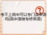考不上高中可以专门读英语吗(高中落榜专修英语)