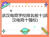 武汉电商学校排名前十(武汉电商十强校)