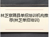 林芝察隅县单招培训机构推荐(林芝单招培训)