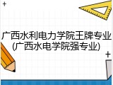 广西水利电力学院王牌专业(广西水电学院强专业)