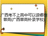 广西考不上高中可以读哪些普高(广西普高补录学校)