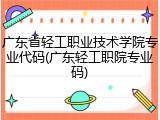 广东省轻工职业技术学院专业代码(广东轻工职院专业码)