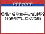 福州产后修复手法培训哪个好(福州产后修复培训)