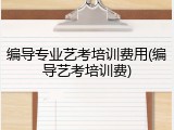 编导专业艺考培训费用(编导艺考培训费)