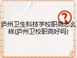 庐州卫生科技学校职高怎么样(庐州卫校职高好吗)