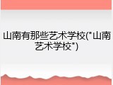 山南有那些艺术学校("山南艺术学校")