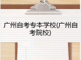 广州自考专本学校(广州自考院校)