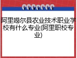 阿里噶尔县农业技术职业学校有什么专业(阿里职校专业)