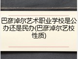 巴彦淖尔艺术职业学校是公办还是民办(巴彦淖尔艺校性质)