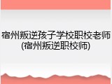 宿州叛逆孩子学校职校老师(宿州叛逆职校师)