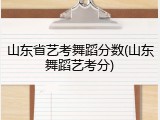 山东省艺考舞蹈分数(山东舞蹈艺考分)