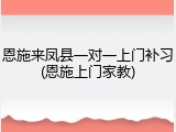 恩施来凤县一对一上门补习(恩施上门家教)
