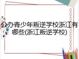 公办青少年叛逆学校浙江有哪些(浙江叛逆学校)