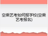 空乘艺考如何报学校(空乘艺考报名)