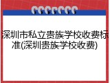 深圳市私立贵族学校收费标准(深圳贵族学校收费)