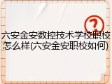 六安金安数控技术学校职校怎么样(六安金安职校如何)