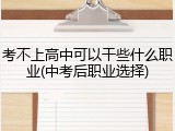 考不上高中可以干些什么职业(中考后职业选择)