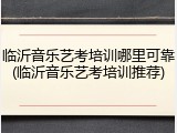 临沂音乐艺考培训哪里可靠(临沂音乐艺考培训推荐)