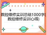 数控维修实训总结1000字(数控维修实训心得)