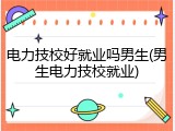 电力技校好就业吗男生(男生电力技校就业)