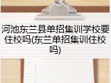 河池东兰县单招集训学校要住校吗(东兰单招集训住校吗)