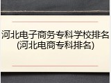 河北电子商务专科学校排名(河北电商专科排名)