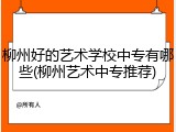 柳州好的艺术学校中专有哪些(柳州艺术中专推荐)