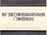 荆门掇刀单招培训机构(荆门单招培训)